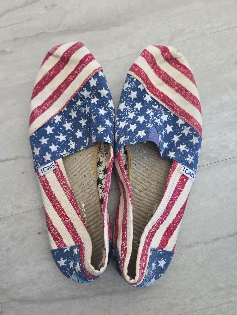 Toms Americana Canvas Slip-Ons in Red White Blue